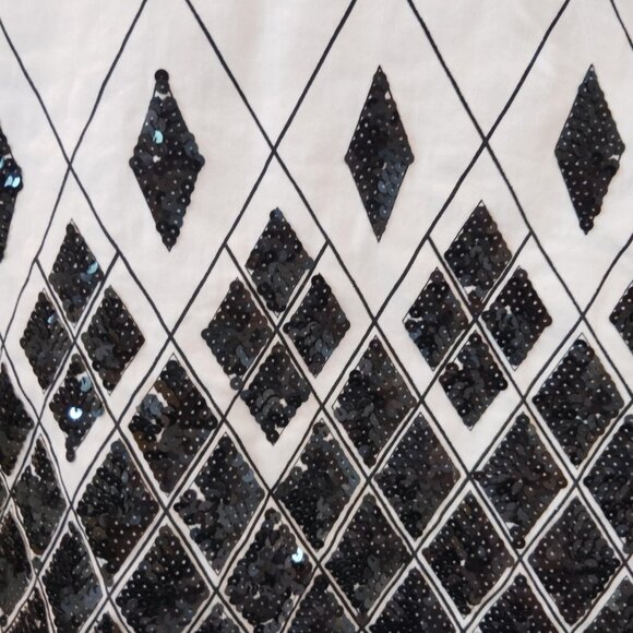 HavenBleu Sequins Skirt   Hand Beaded  Holidays  Harlequin  Size Small - Picture 2 of 8